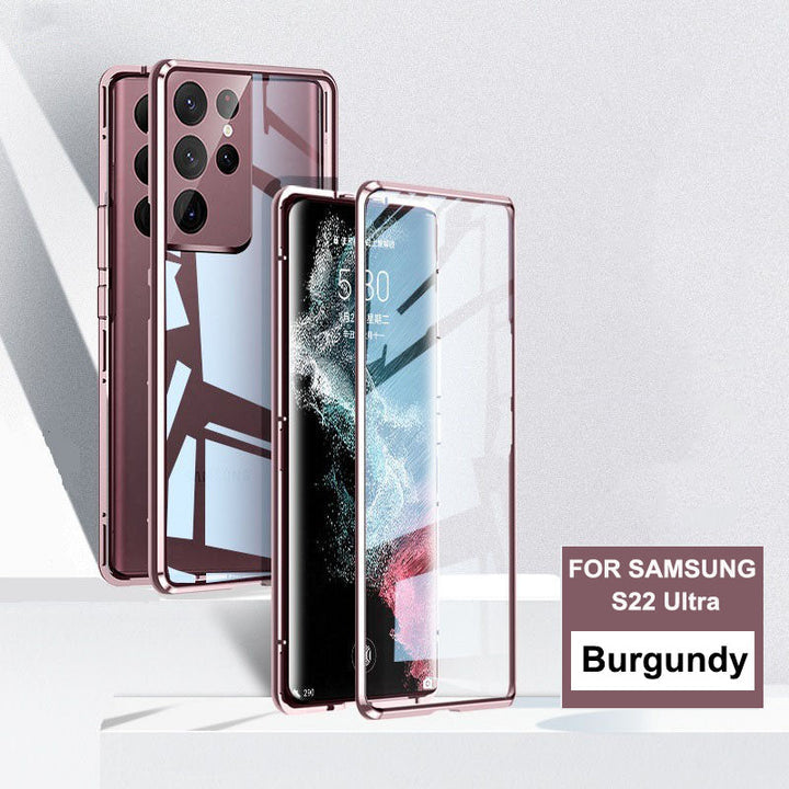 Phone Case Magnetic Metal Frame & Tempered Glass