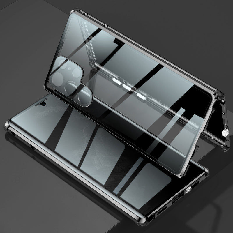 Phone Case Magnetic Metal Frame & Tempered Glass