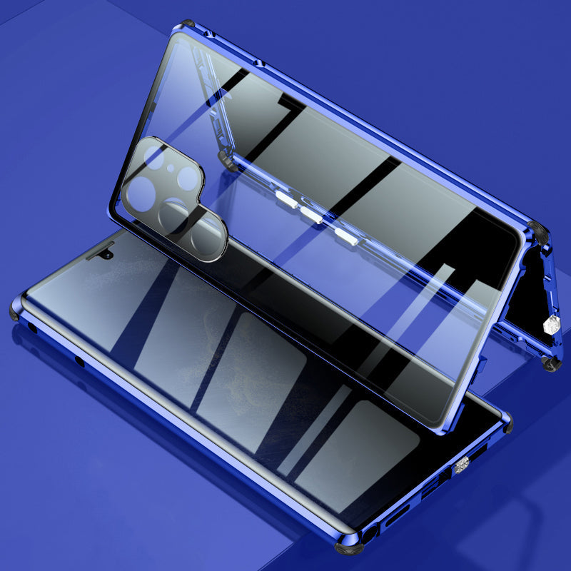 Phone Case Magnetic Metal Frame & Tempered Glass