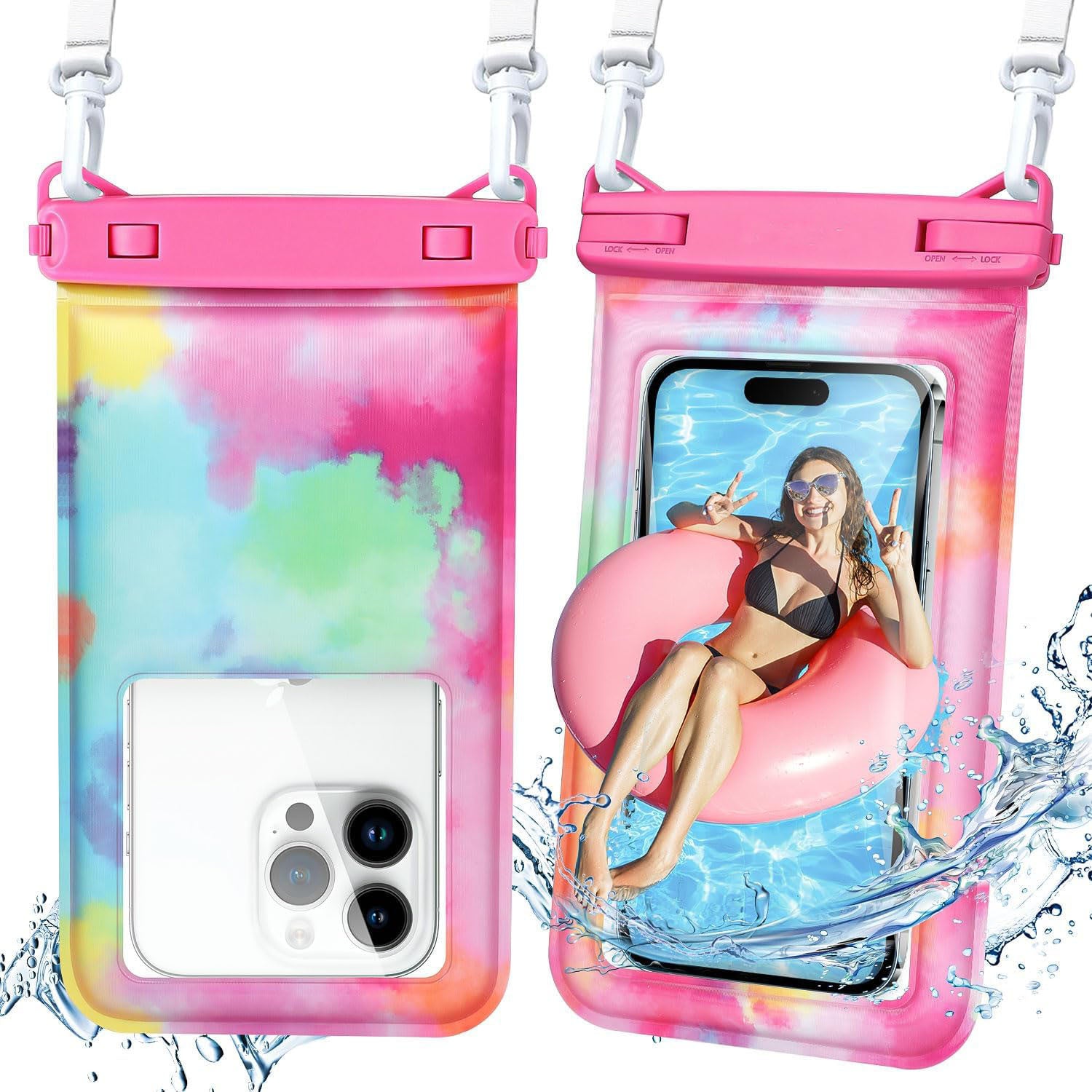 Phone Case Waterproof 98-Foot Touchscreen Adjustable Strap