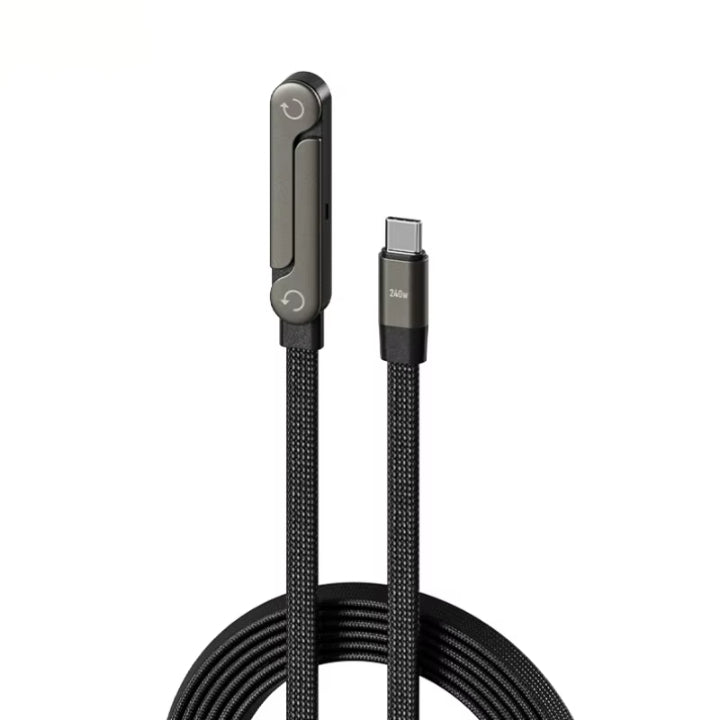 Phone Charging Cable Angled Plug Integrated Stand Braided Nylon