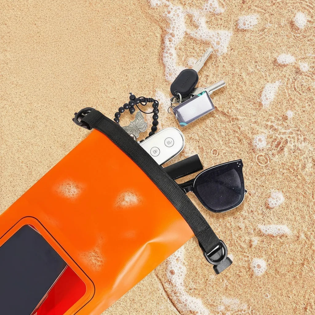 Phone Pouch Waterproof PVC Touchscreen & Detachable Strap