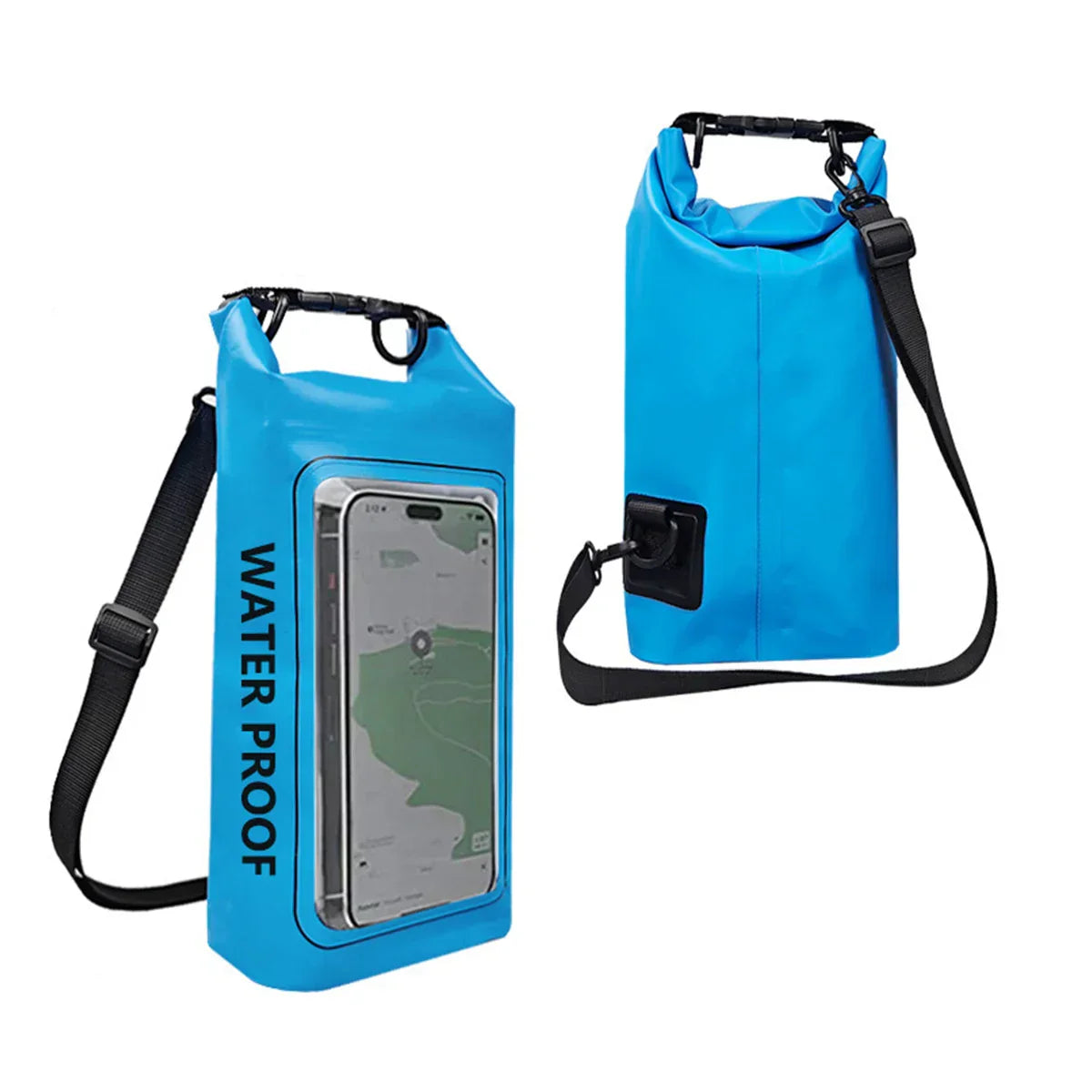 Phone Pouch Waterproof PVC Touchscreen Window Detachable Strap