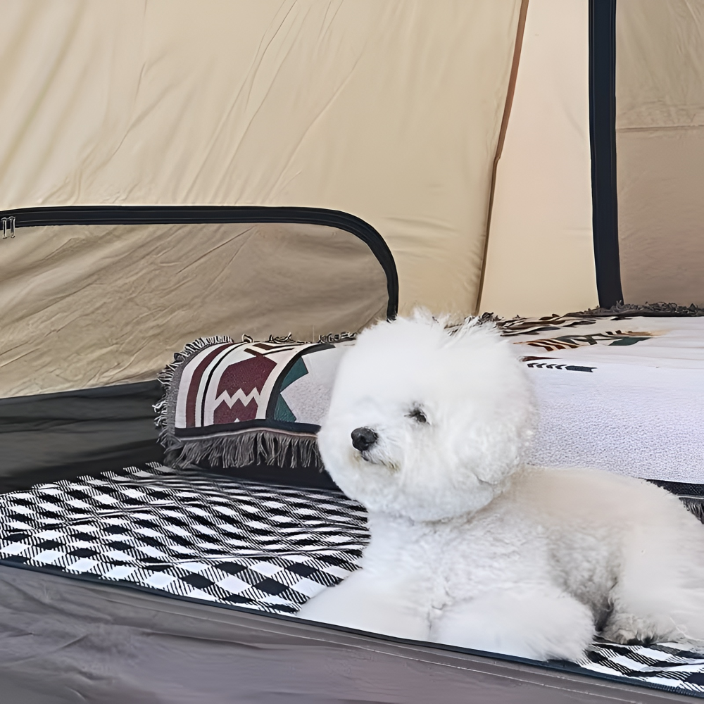 Picnic Blanket Waterproof PEVA Quilted Foam Foldable Handle