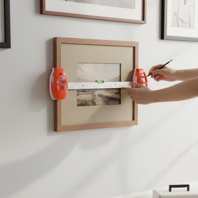 Picture Hanging Level Bubble Level & Marking Pins