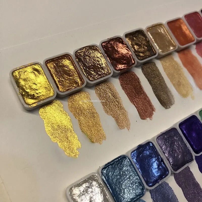 Pigment Set 10 Pearlescent Shades Mixing Palette & Non-Toxic