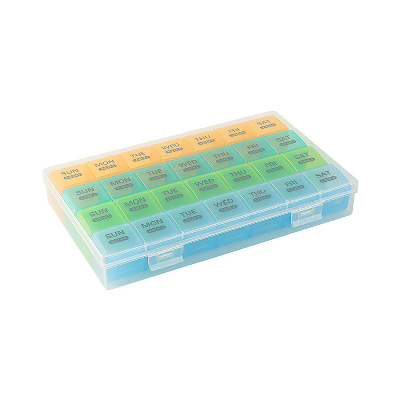 Pill Organizer 28 Compartments Moisture-Resistant Lids