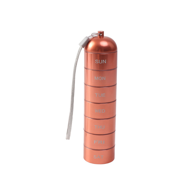 Pill Organizer 7-Day Aluminum Waterproof Twist Lock