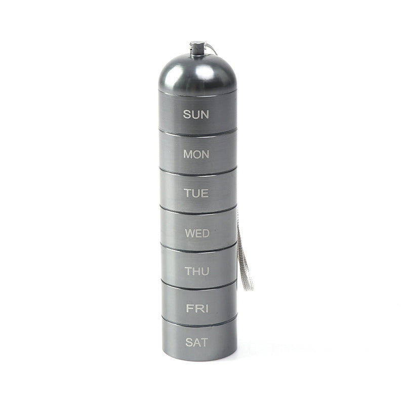 Pill Organizer 7-Day Aluminum Waterproof Twist Lock