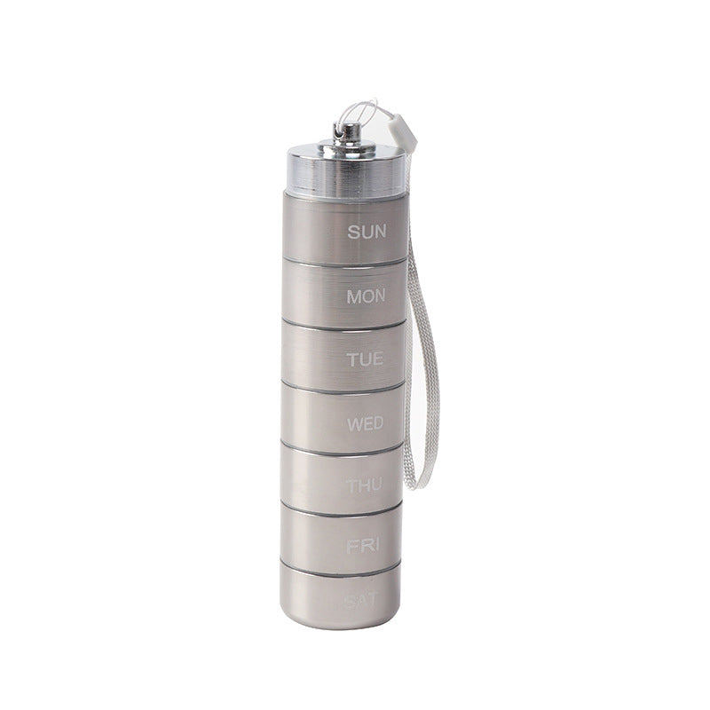 Pill Organizer 7-Day Aluminum Waterproof Twist Lock