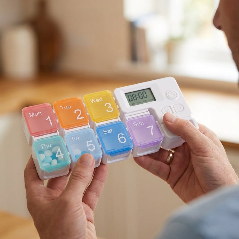 Pill Organizer Digital Timer & 4 Alarms