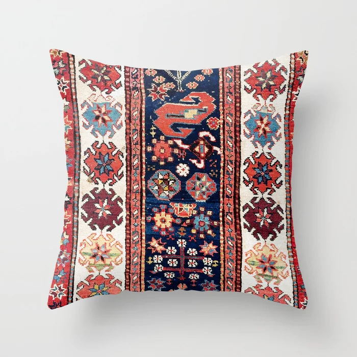 Pillow Cover Oriental Print Plush Hidden Zipper