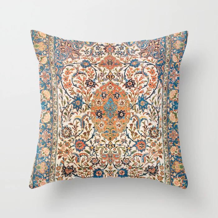 Pillow Cover Oriental Print Plush Hidden Zipper
