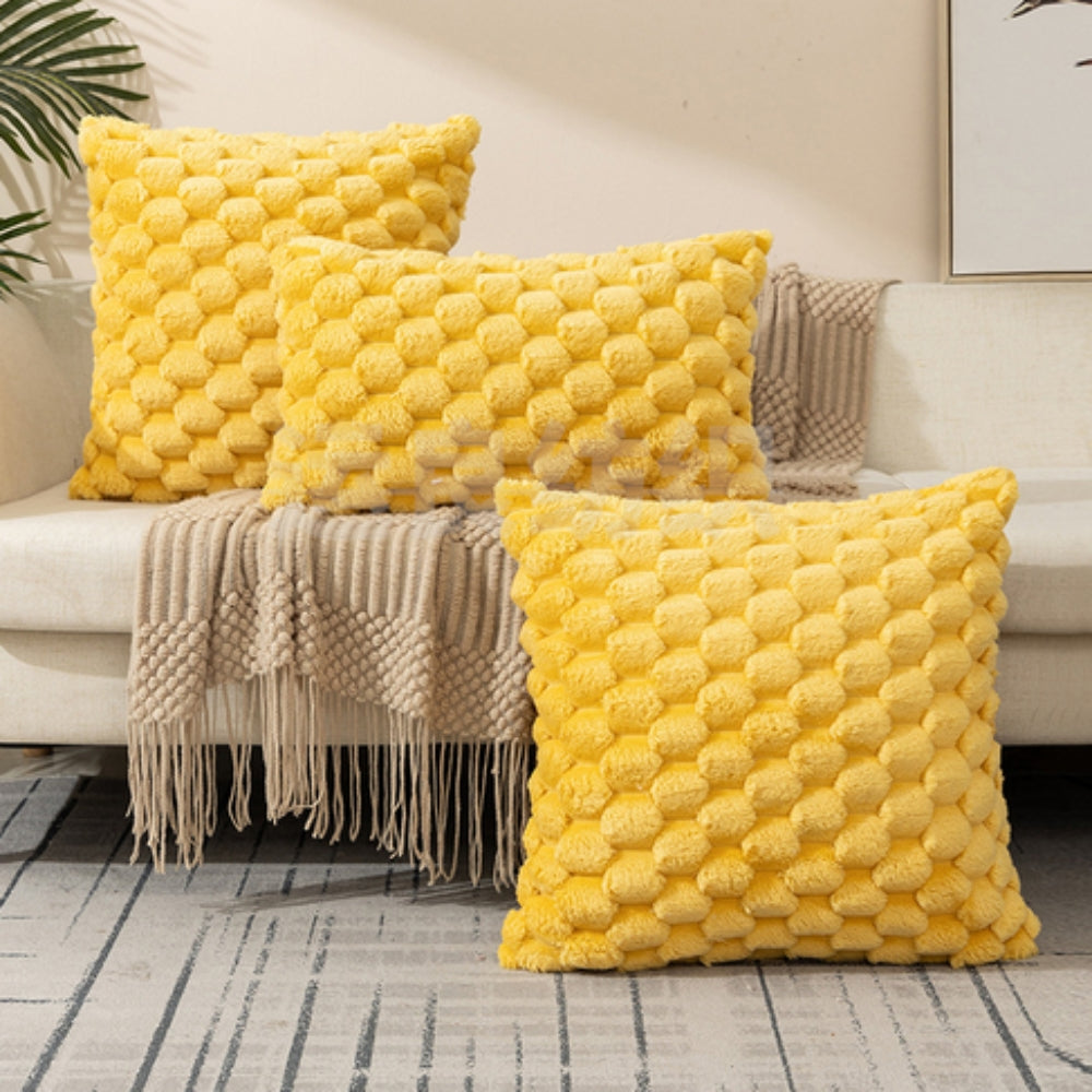 Pillow Cover Plush Velvet 3D Embossed Invisible Zipper