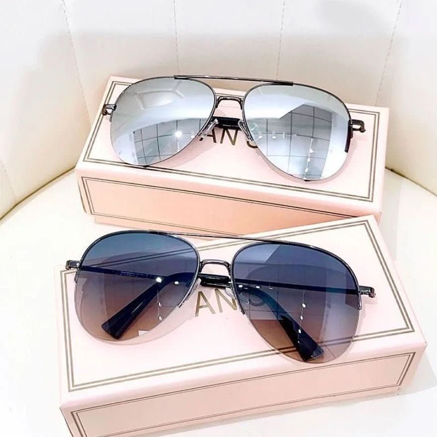 Pilot Sunglasses UV400 Gradient Lenses Lightweight Alloy Frame