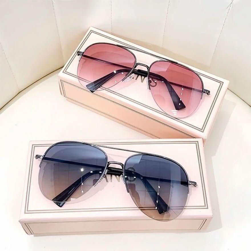 Pilot Sunglasses UV400 Gradient Lenses Lightweight Alloy Frame