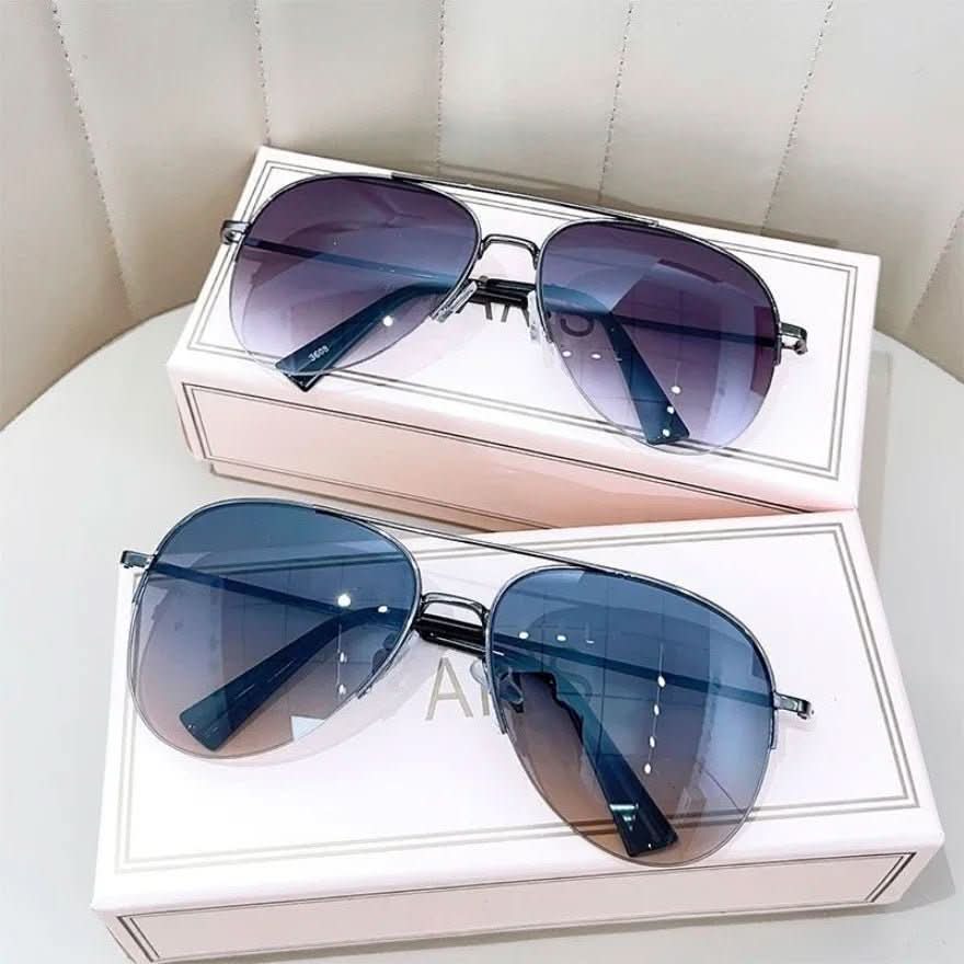 Pilot Sunglasses UV400 Gradient Lenses Lightweight Alloy Frame