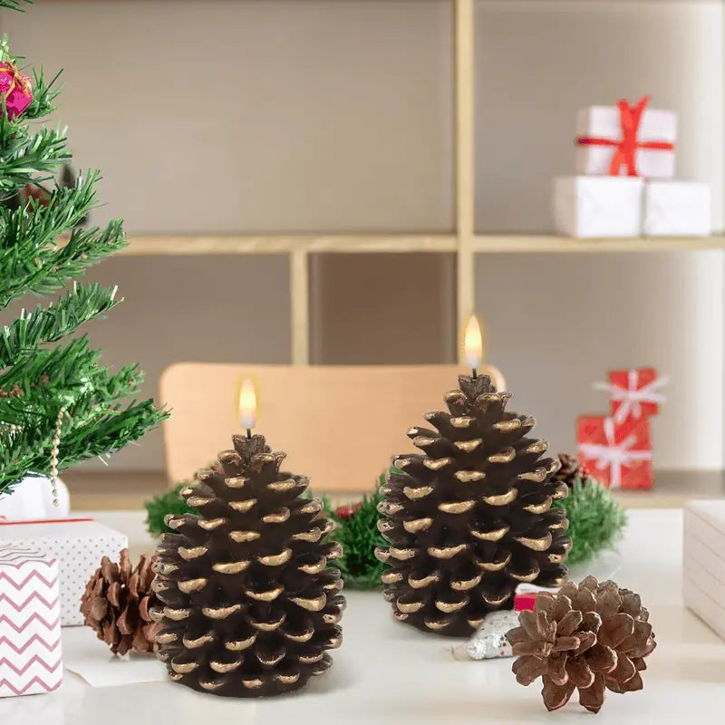 Pinecone Candle Flameless Flickering LED 800 Hours