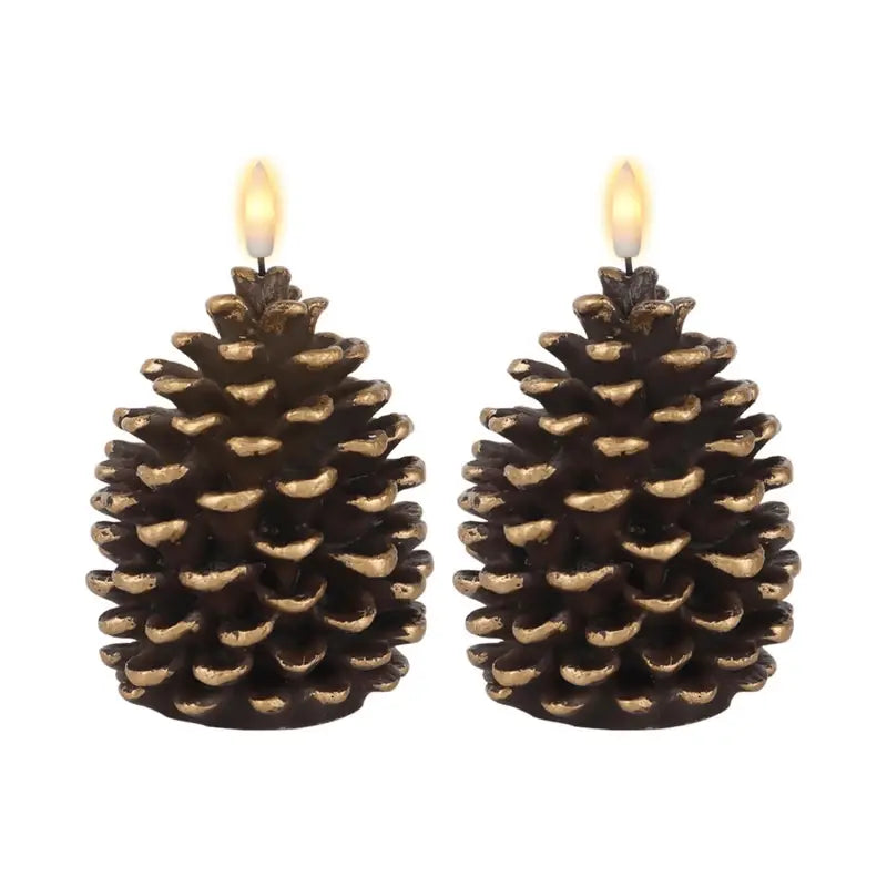 Pinecone Candle Flameless Flickering LED 800 Hours