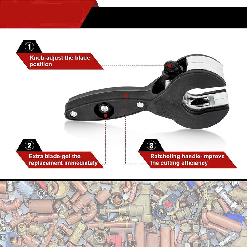 Pipe Cutter Ratchet Ergonomic Hardened Steel 6-23 mm