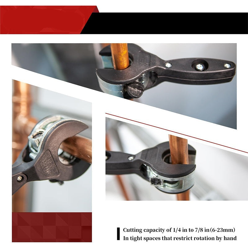 Pipe Cutter Ratchet Ergonomic Hardened Steel 6-23 mm