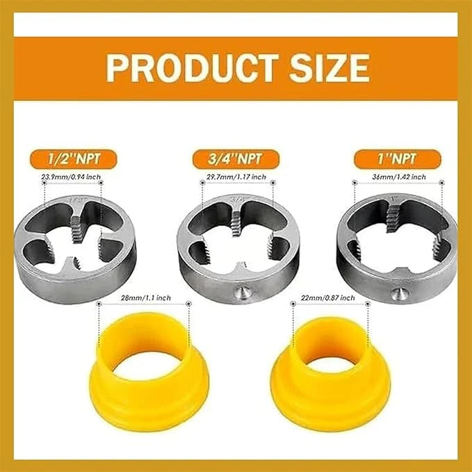 Pipe Threading Set Internal & External Set of 3