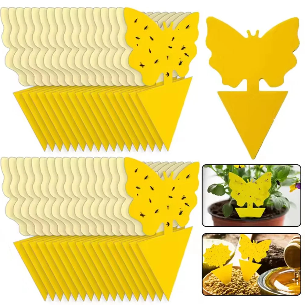 Plant Sticky Traps Chemical-Free Double-Sided Adhesive Butterfly & Sunflower