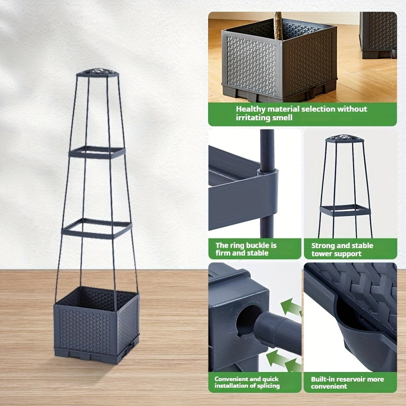 Planter Box Self-Watering Reservoir & Trellis
