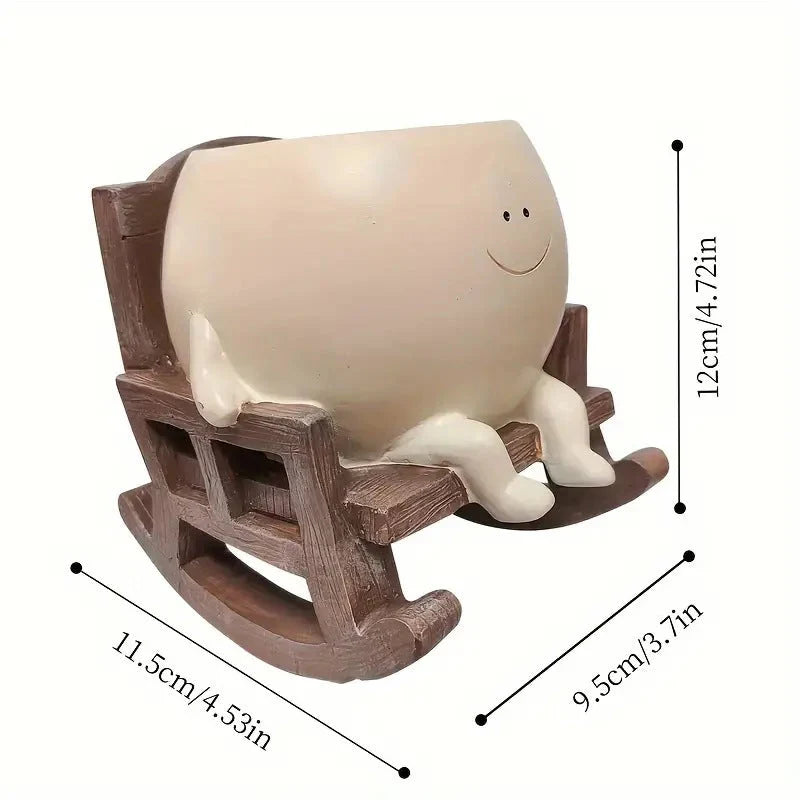 Planter Smiley Face Weatherproof Resin