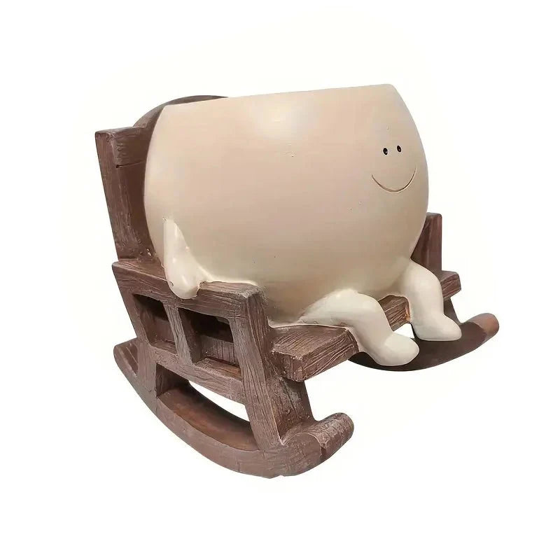 Planter Smiley Face Weatherproof Resin