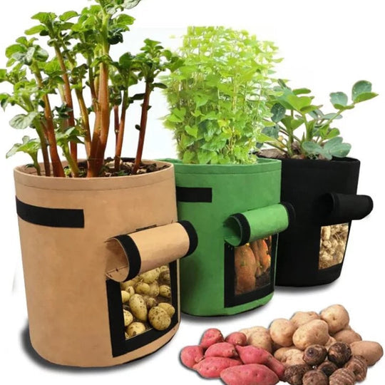 Planting Bag Breathable Fleece Harvest Flap & Reinforced Handles