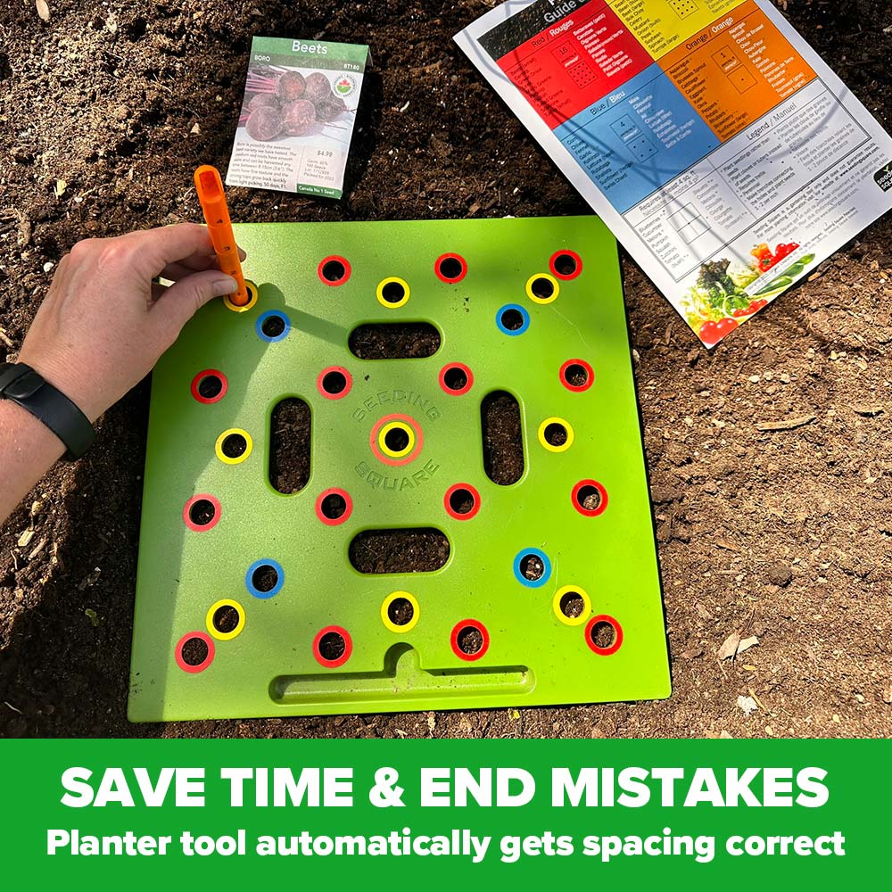 Planting Template Color-Coded Seed Spacing & Depth Guides