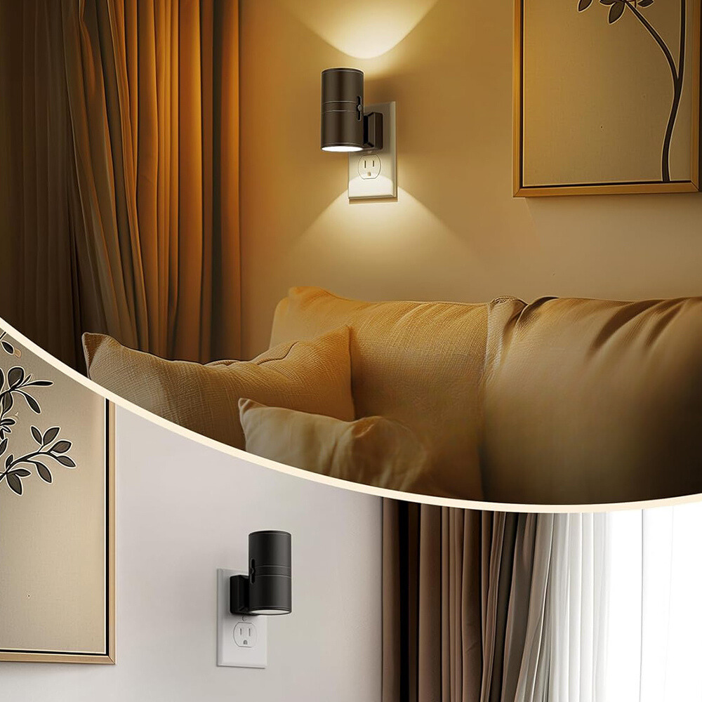 Plug-In Night Light Automatic Sensor Adjustable Warm Light