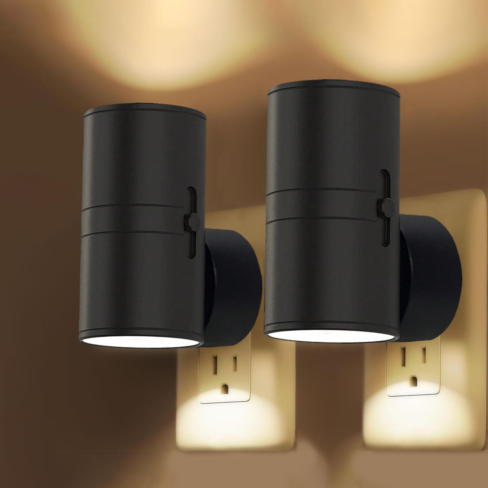 Plug-In Night Light Rotary Dimmer Warm White LED