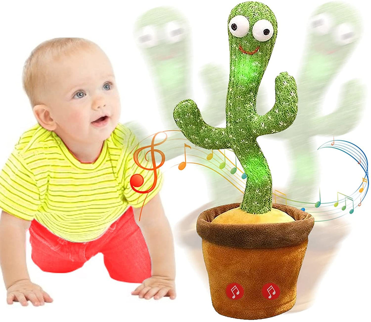 Plush Toy Cactus Dancing 120 Songs Recordable LED Lights