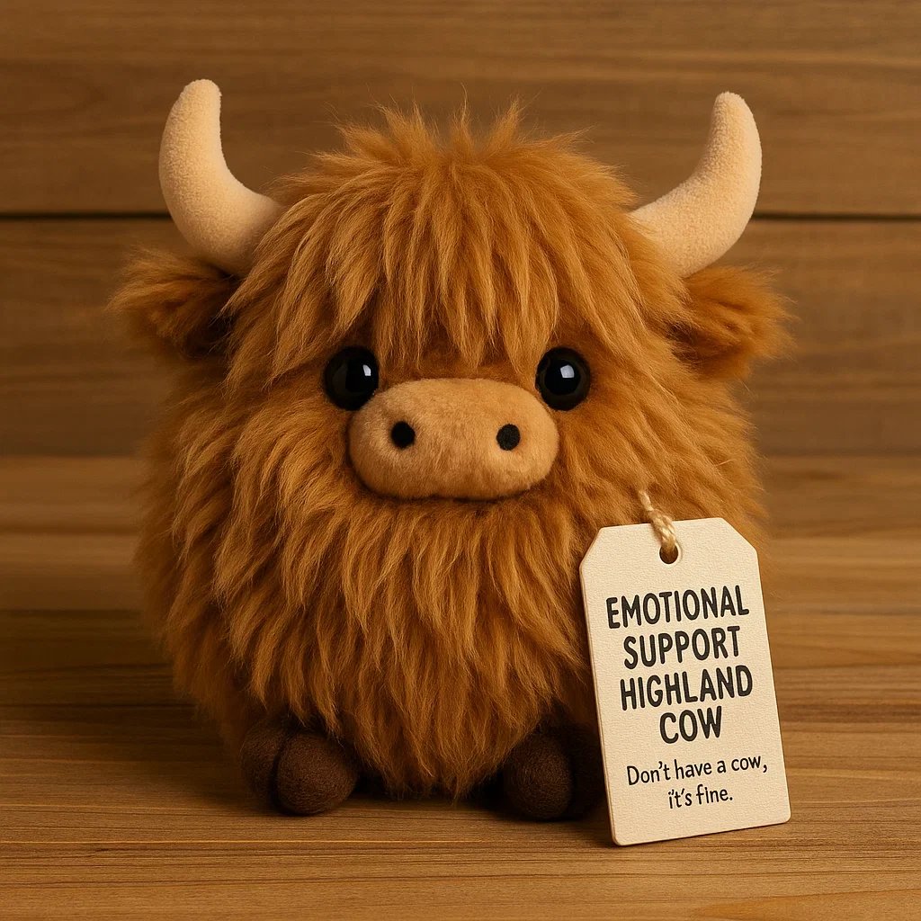 Plush Toy Highland Cow Ultra-Soft With Inspiring Tag