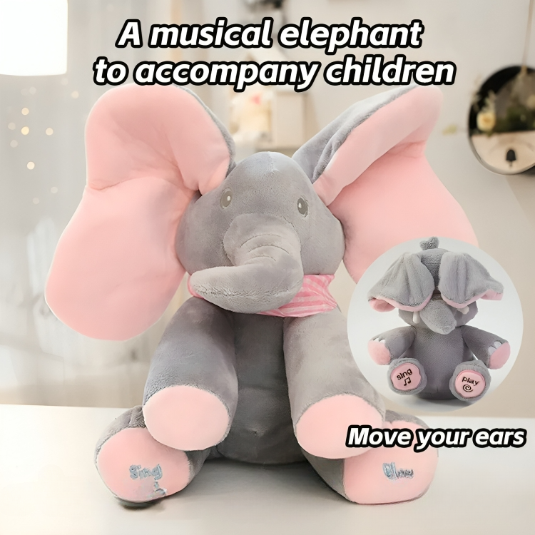Plush Toy Soft Interactive Peek-A-Boo Elephant