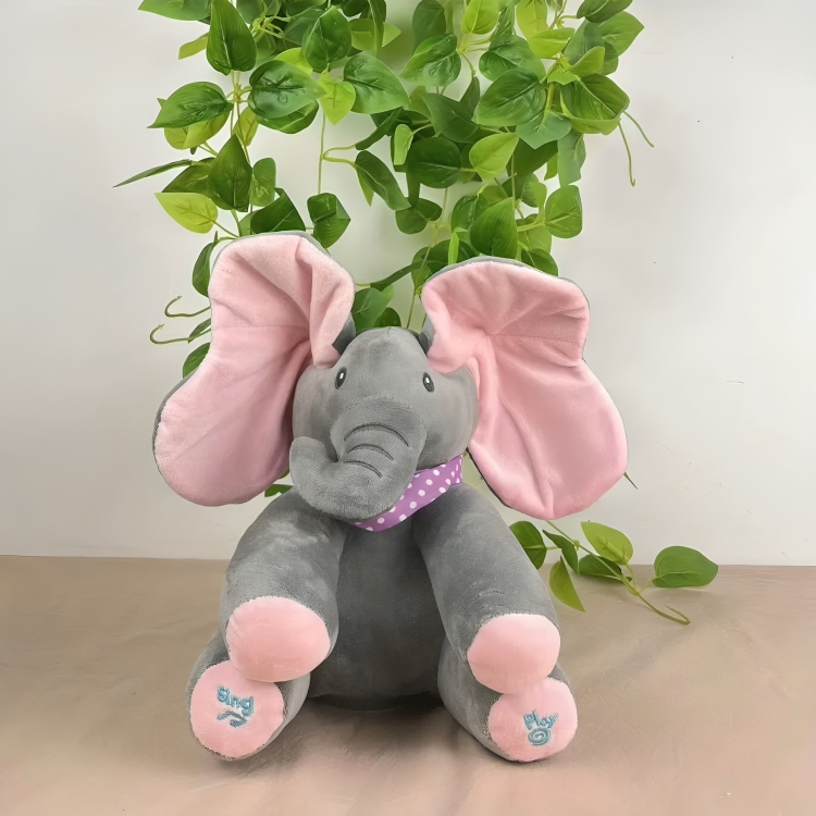 Plush Toy Soft Interactive Peek-A-Boo Elephant