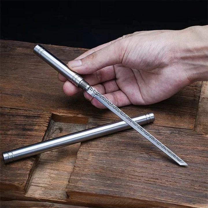 Pocket Knife Set Retractable Stainless Steel Set of Two
