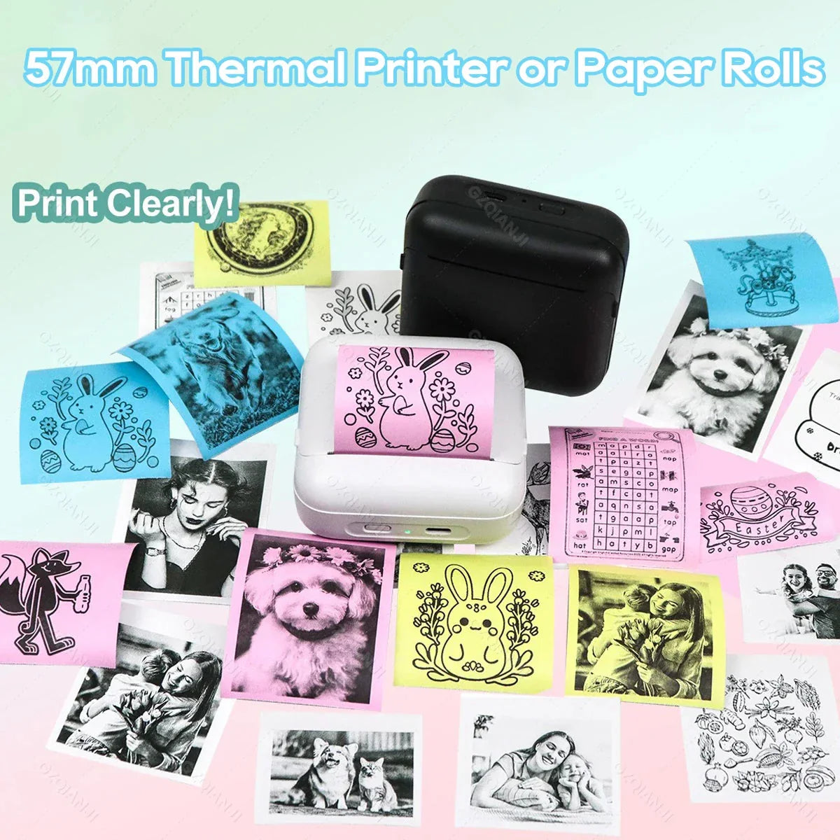 Pocket Thermal Printer Bluetooth Ink-Free 57mm Paper