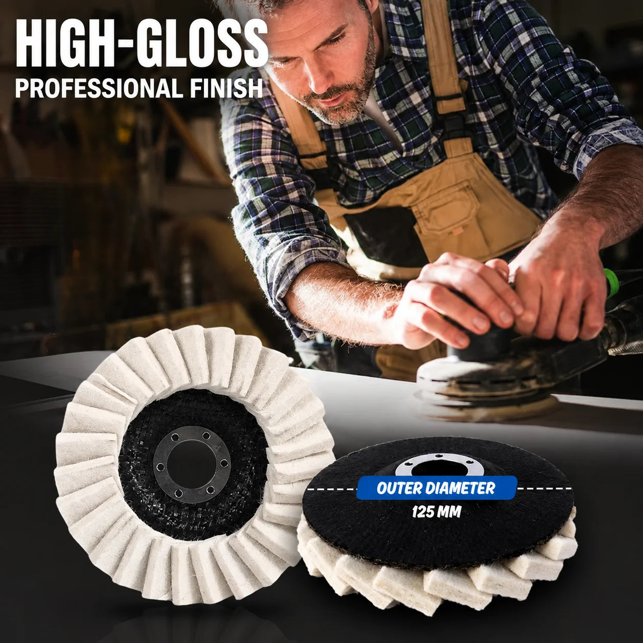 Polishing Pad Louvered Wool Felt 125 mm