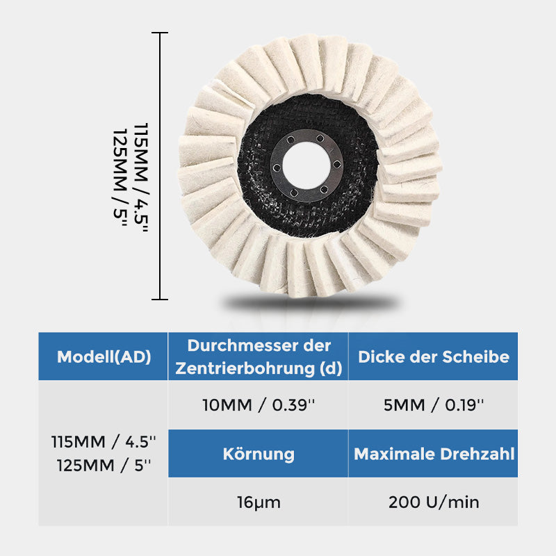 Polishing Pad Wool Felt Angle Grinder Mirror Finish