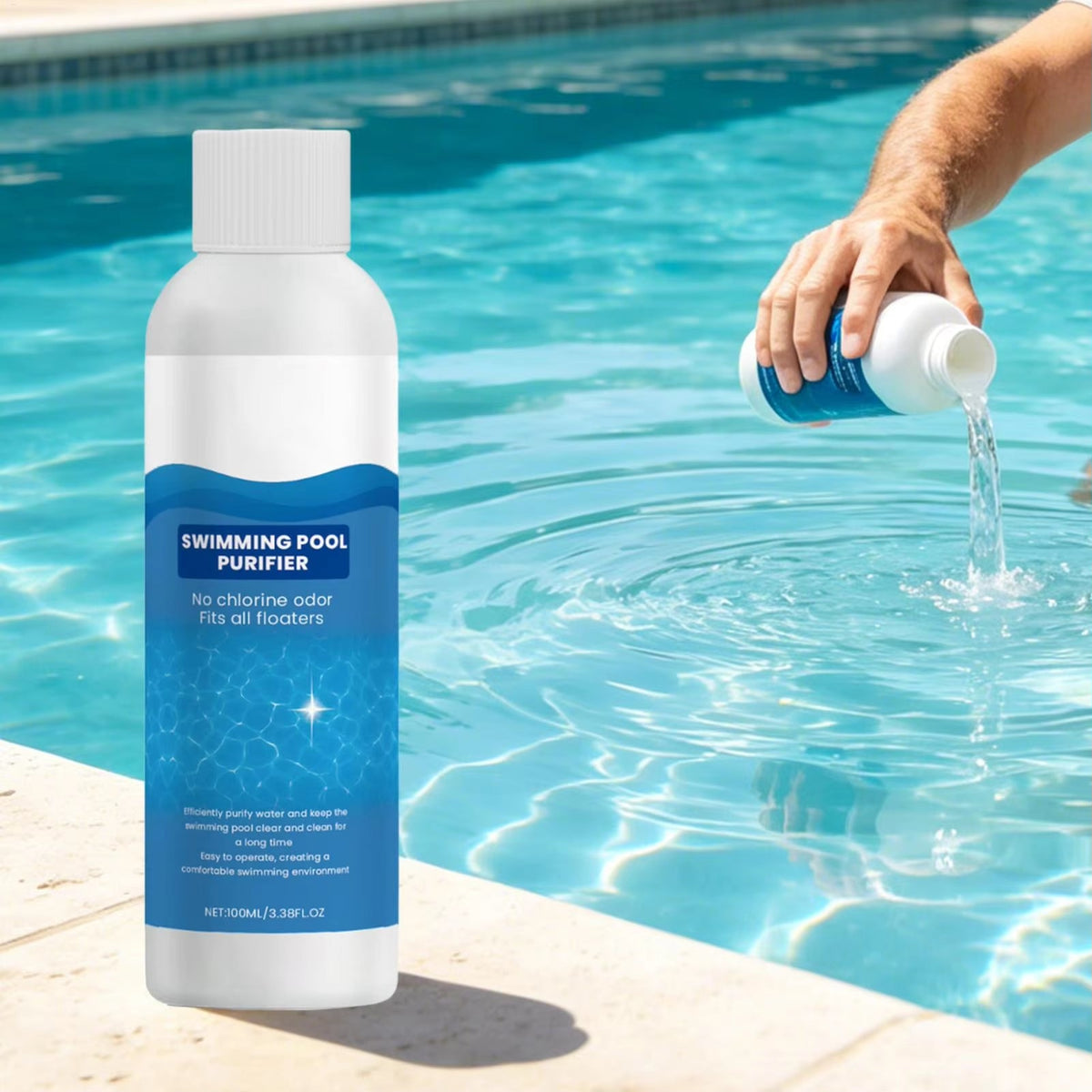 Pool Cleaning Liquid Chlorine-Free Skin-Friendly 100 ml