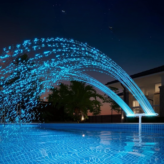 Pool Fountain Solar-Powered RGB LED Remote & App Control