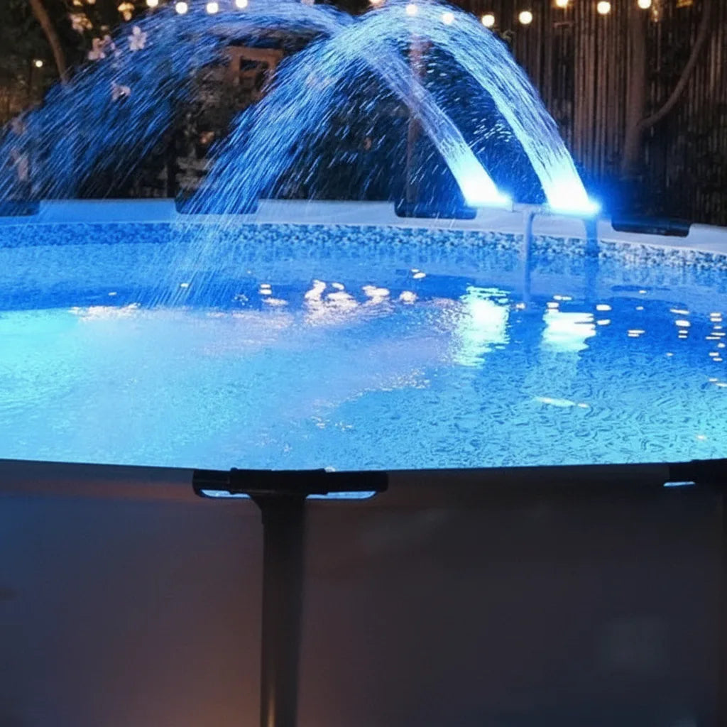 Pool Fountain Solar-Powered RGB LED Remote & App Control
