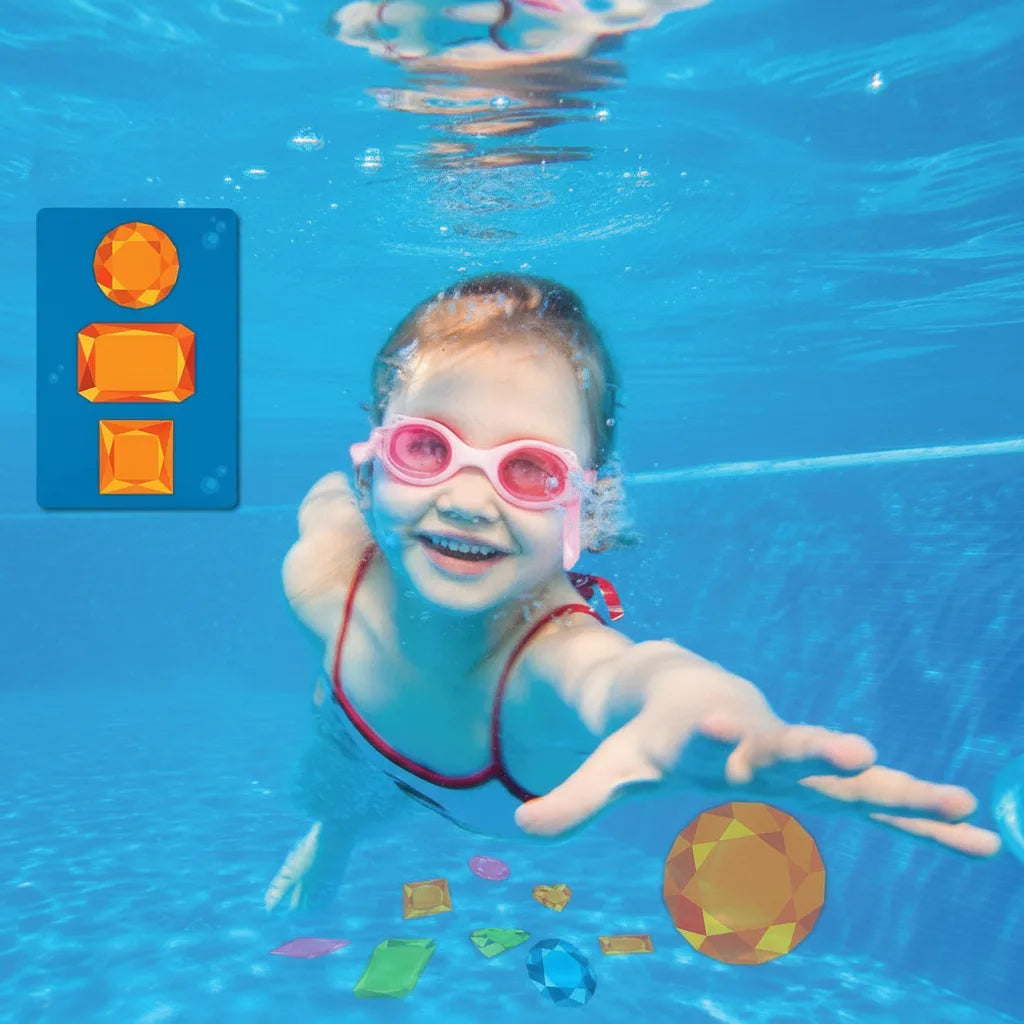Pool Treasure Hunt Game Waterproof Gems & Challenge Cards