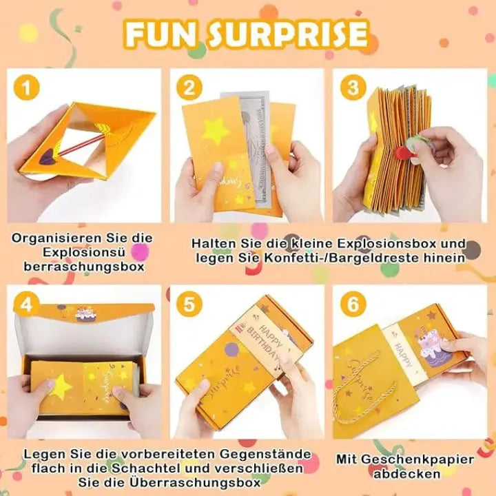 Pop-Up Gift Box Velvet-Lined Cardboard Includes Gift Bag