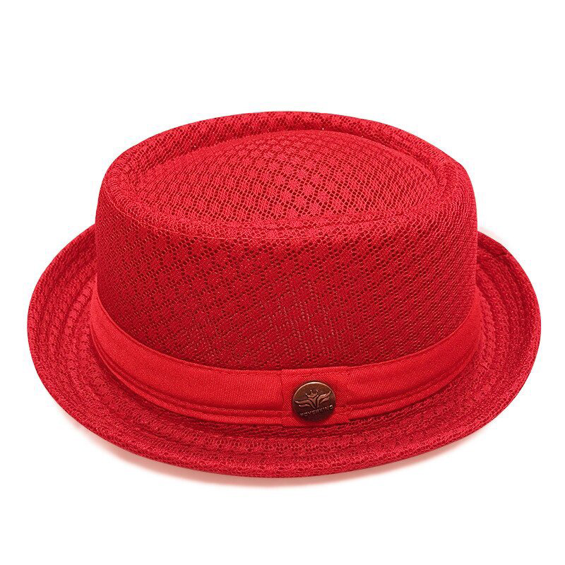 Pork Pie Hat Breathable Polyester Mesh Sweat Absorbing Band