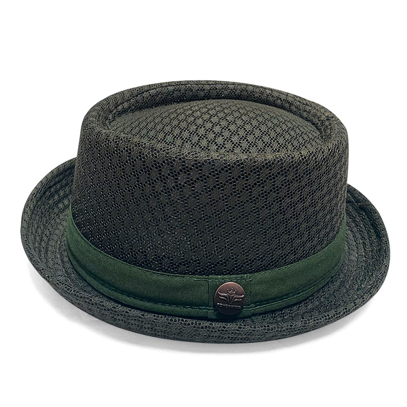 Pork Pie Hat Breathable Polyester Mesh Sweat Absorbing Band
