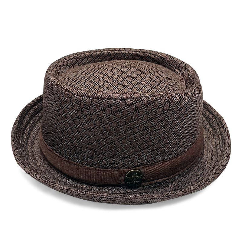 Pork Pie Hat Breathable Polyester Mesh Sweat Absorbing Band